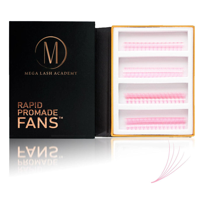 Mega Lash Academy -  Baby Pink 5D Rapid Promade Fans - 600 Fans