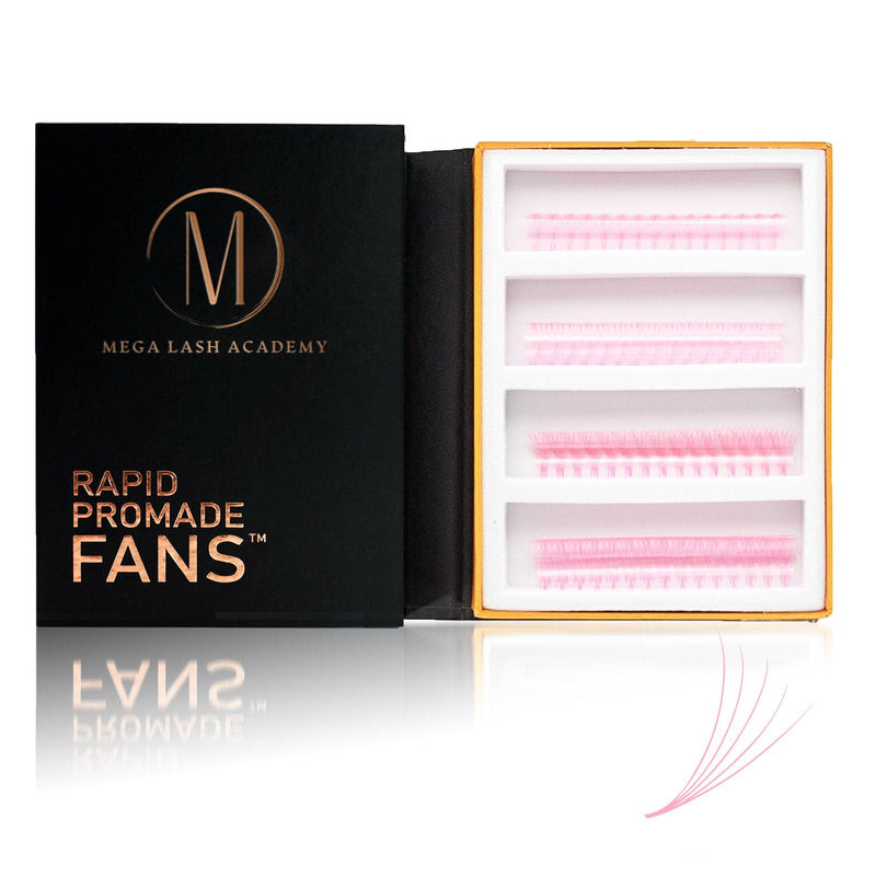 Mega Lash Academy Baby Pink 5D Rapid Promade Fans - 600 Fans Promade Fans