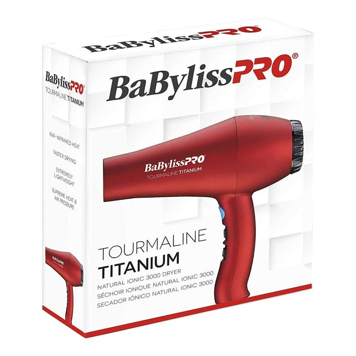Babylisspro Tourmaline Titanium 3000 Hair Dryer, Red #Btt5585