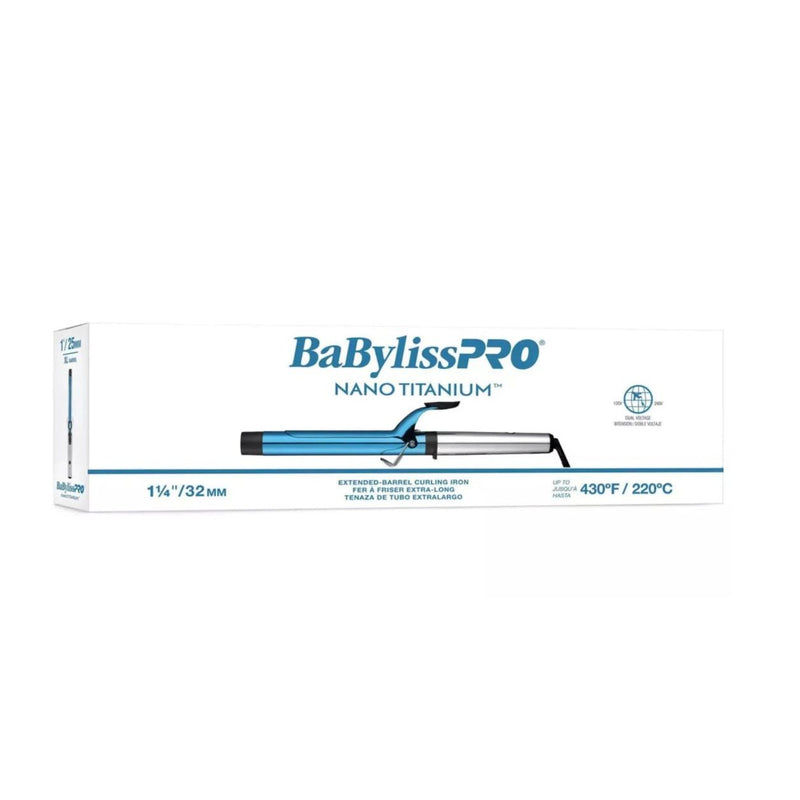 VIP Extensions BaBylissPRO Iridescent Nano Titanium 1.25" Extended Barrel Curling Iron Hair Tool