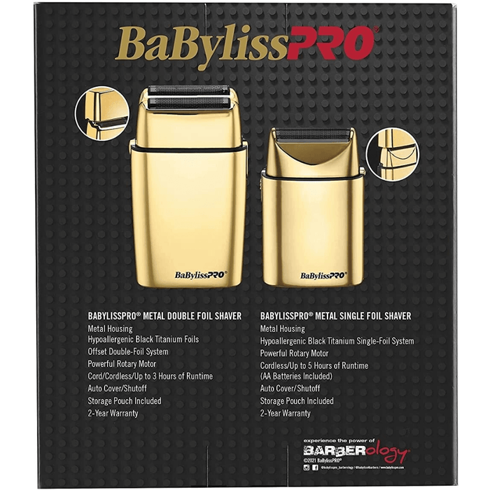 Babylisspro Limitedfx Collection Gold Double & Single Foil Shaver Set #Fxfsholpk2Gb