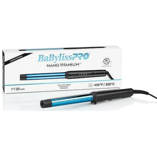 VIP Extensions BaBylissPRO Nano Titanium Matte-Black 1  Curling Wand Hair Tools