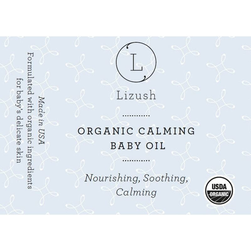 Lizush ORGANIC CALMING BABY OIL Nourishing, Soothing, Calming