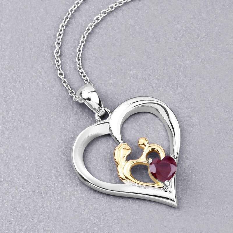 Bids.com 0.50 Carat Genuine Ruby .925 Sterling Silver Pendant Pendants