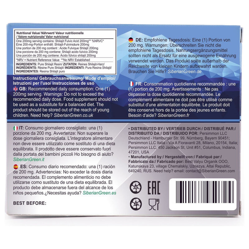 SiberianGreen.com Blue Mountain Mumiyo Shilajit Tablets – 120 Count (2 x 60 Pack) Herbs
