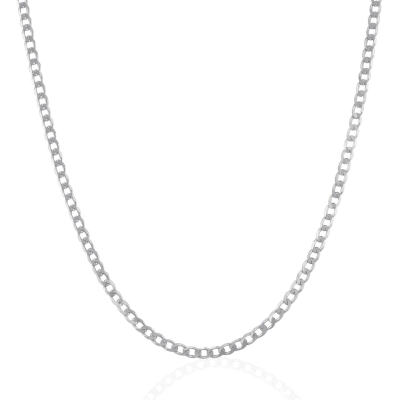 Bids.com Rhodium Plated 3.0mm Sterling Silver Curb Style Chain Necklaces