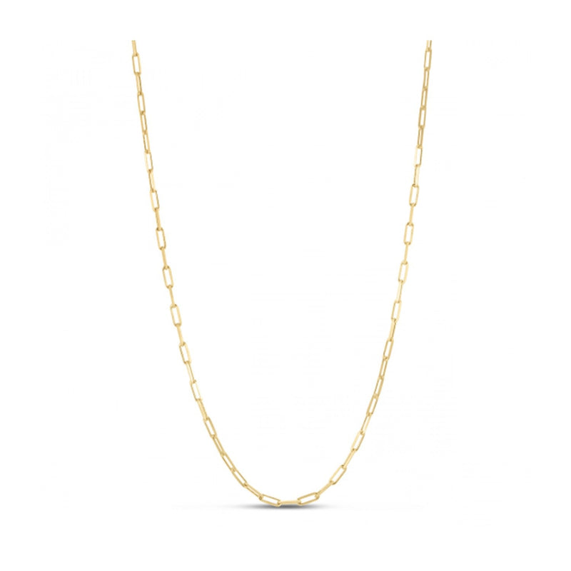 Bids.com Sterling Silver Gold Plated Paperclip Chain (2.50 mm) Necklaces