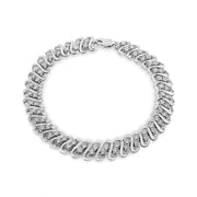 Bids.com .925 Sterling Silver 1/2 Cttw Diamond Double Row S-Link Bracelet (I-J Color, I2-I3 Clarity) - 7.5" Inches Bracelets