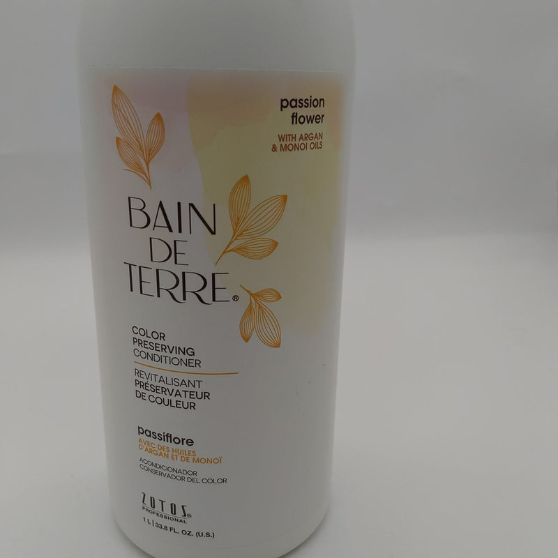 VIP Extensions Bain De Terre Passion Flower Color Preserving Conditioner, Luxurious Hydration for Vibrant Color & Protection from Fading, with Argan & Monoi Oils, Paraben-Free 33.8 Oz Hair Care