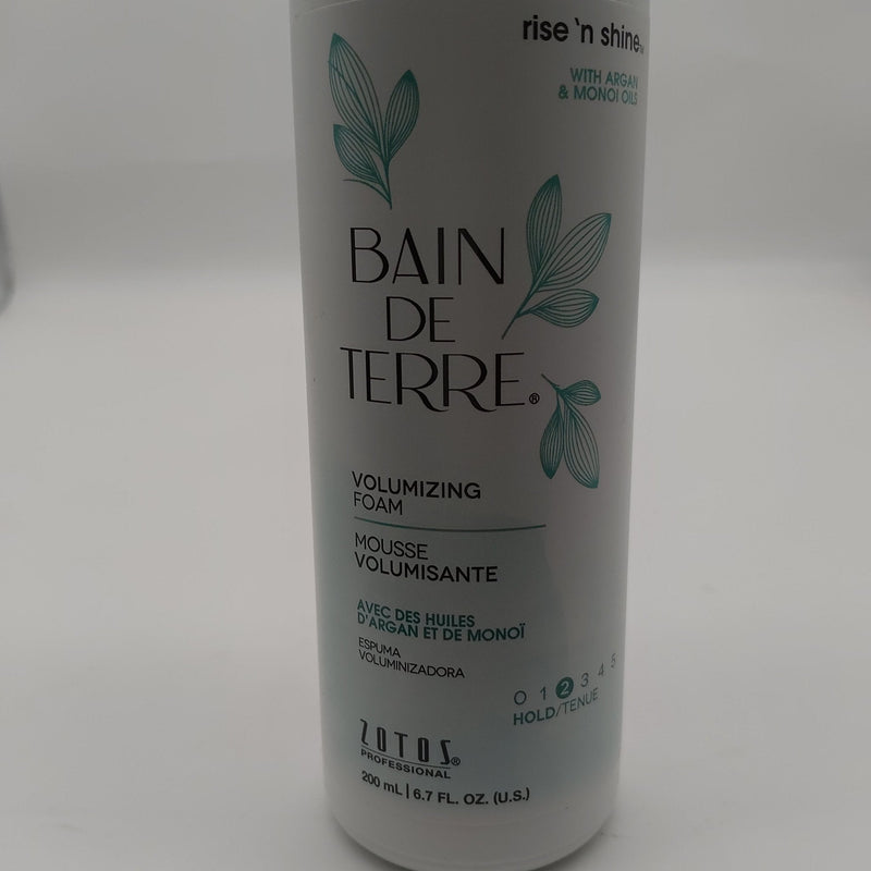 VIP Extensions Bain De Terre Rise N ' Shine Volumizing Foam, Lightweight Medium Hold & Volume with Argan & Monoi Oils, Paraben-Free, Color-Safe, Vegan Hair Care