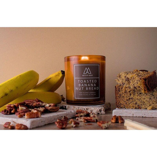 Artius Man - Soy Blend Wood Wick Candle / Toasted Banana Nut Bread 10oz