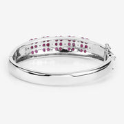Bids.com 6.65 Carat Genuine Ruby and White Topaz .925 Sterling Silver Bracelet Bracelets