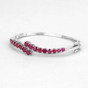 Bids.com 9.10 Carat Glass Filled Ruby .925 Sterling Silver Bangle Bracelets