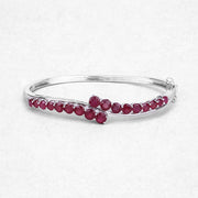 Bids.com 9.10 Carat Glass Filled Ruby .925 Sterling Silver Bangle Bracelets