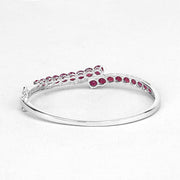 Bids.com 9.10 Carat Glass Filled Ruby .925 Sterling Silver Bangle Bracelets