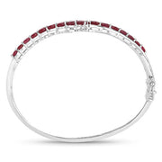 Bids.com 9.10 Carat Glass Filled Ruby .925 Sterling Silver Bangle Bracelets
