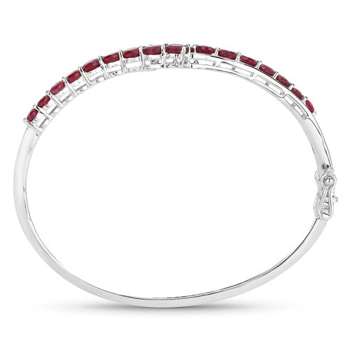 Bids.com 9.10 Carat Glass Filled Ruby .925 Sterling Silver Bangle Bracelets