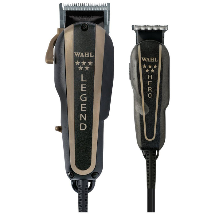 Wahl Professional 5 Star Barber Combo Model No 8180 & Cord/Cordless Vanish Double Foil Shaver #8173-700, Fade Brush, Water Spray, Flat Top Retro Comb, Straight Edge Razor, Neck Duster, Barber Mat, Wire Protector Combo Set