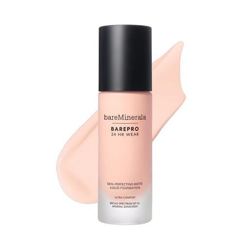 Nava Beauty bareMinerals BarePro 24HR Wear Skin-Perfecting Matte Liquid Foundation Mineral SPF 20 Complexion Black Fair 05 Cool,Fair 10 Warm,Fair 10 Neutral,Fair 12 Cool,Fair 15 Cool,Fair 15 Warm,Fair 15 Neutral,Fair 17 Neutral,Light 20 Warm,Light 21 Cool,Light 21 Warm,Light 21 Neutral,Light 22 Warm,Light 25 Cool,Light 26 Cool,Light 27 Cool,Light 27 Neutral,Light 28 N