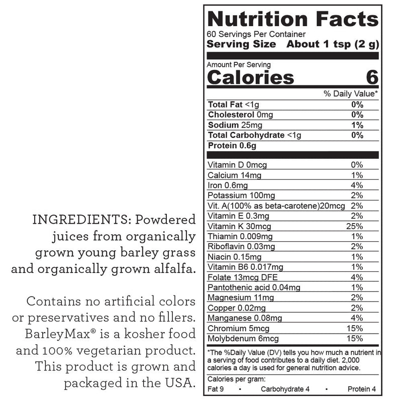 Hallelujah Diet BarleyMax Original (4.2oz) Dehydrated Juice Powder