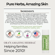 Ora's Amazing Herbal Natural Lip Balm, Herbal Infused, Basil Rosemary