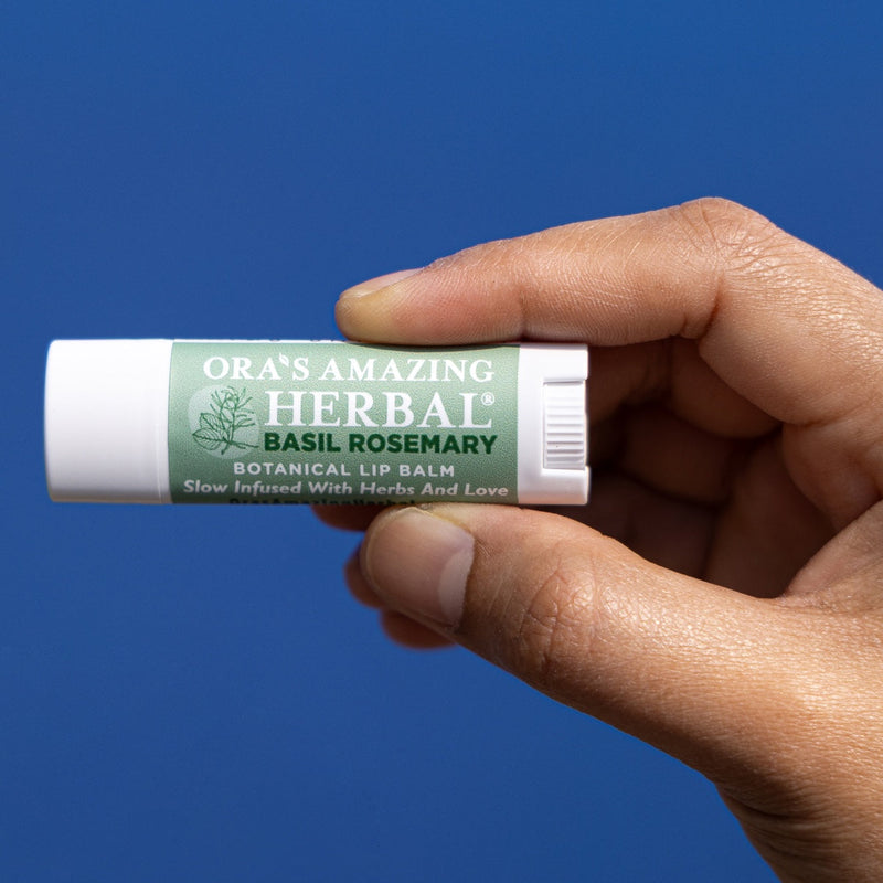 Ora's Amazing Herbal Natural Lip Balm, Herbal Infused, Basil Rosemary