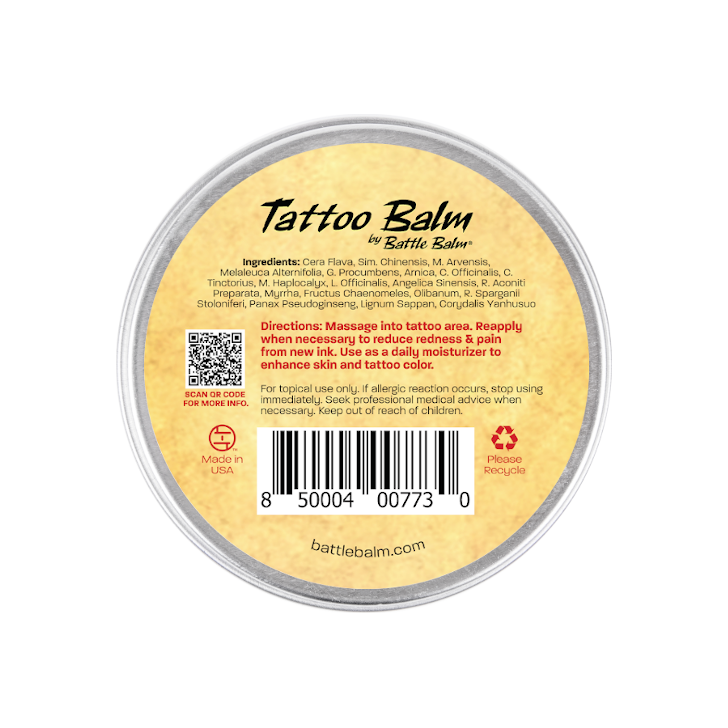 Battle Balm® Battle Balm® Tattoo Balm - Tattoo Healing, Moisturizer, & Skin Repair Cream Topical analgesic, pain relief ointment, muscle rub
