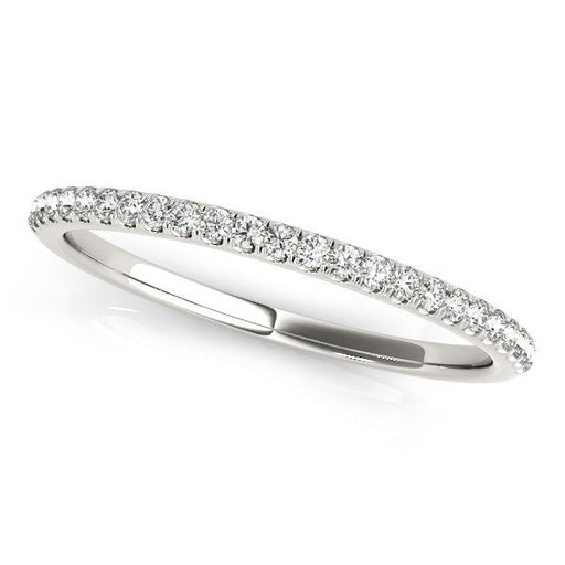 Bids.com 14k White Gold Round Diamond Pave Set Wedding Band (1/8 cttw) Rings