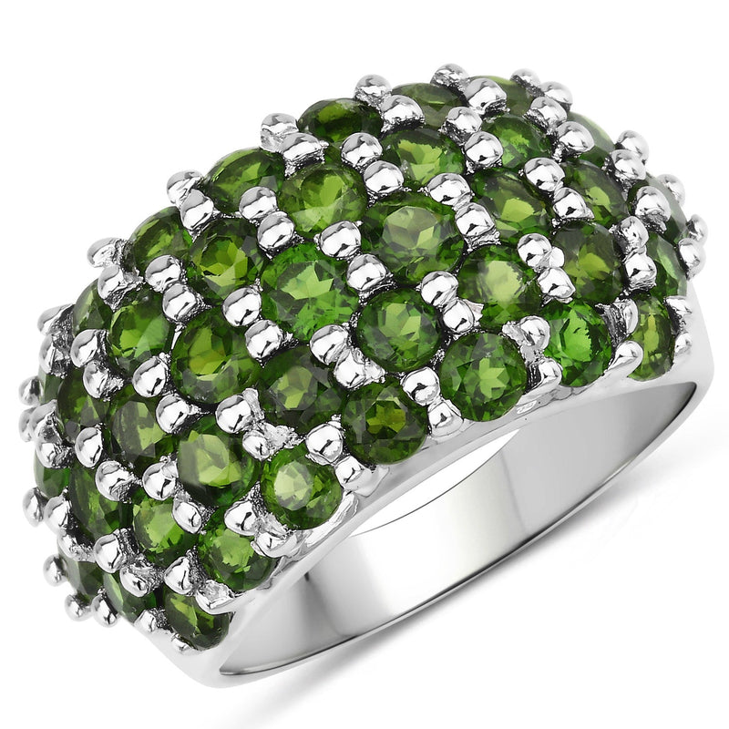 Bids.com 5.04 Carat Genuine Chrome Diopside .925 Sterling Silver Ring Rings