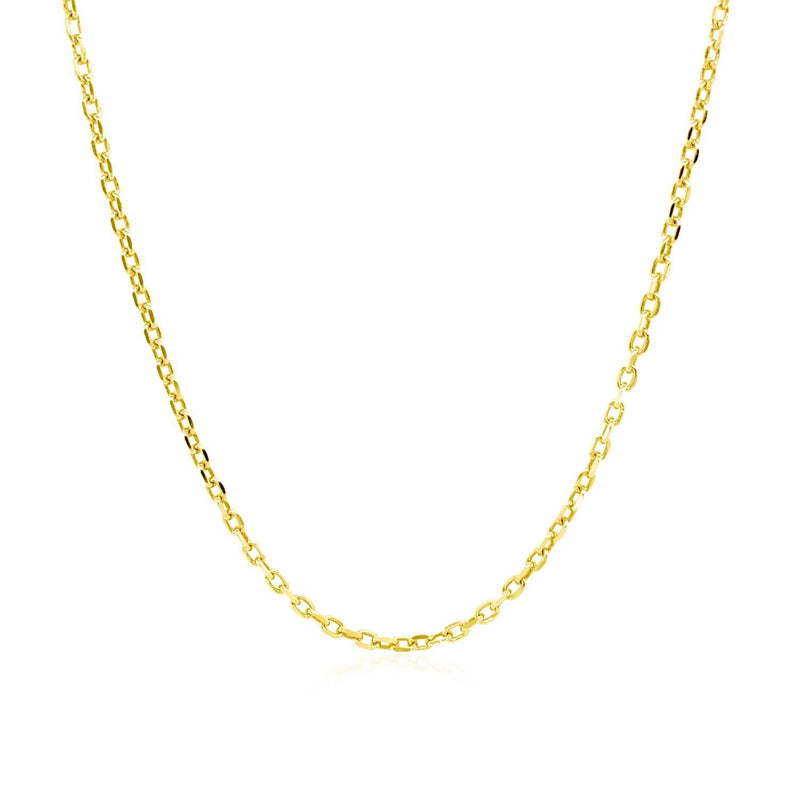 Bids.com 18k Yellow Gold Diamond Cut Cable Link Chain (1.40 mm) Necklaces