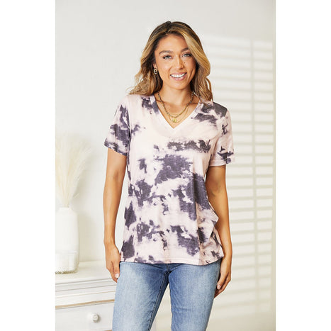 Double Take Tie-Dye V-Neck T-Shirt