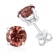 Bids.com 10K White Gold 1/2 Cttw Lab Created Round Brilliant Cut Pink Diamond Classic 4-Prong Solitaire Stud Earrings (Fancy Pink Color, VVS2-VS1 Clarity) Earrings