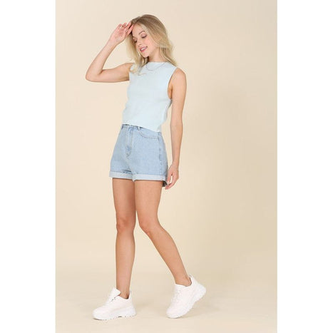 Lilou Roll Up Denim Shorts