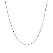 Bids.com 14k White Gold Diamond-Cut Alternating Bead Chain 1.2mm Necklaces