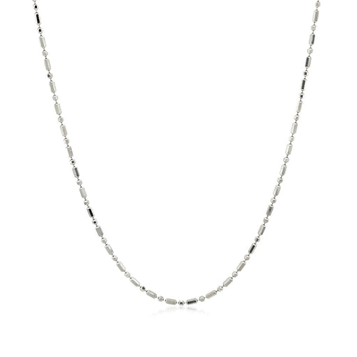 Bids.com 14k White Gold Diamond-Cut Alternating Bead Chain 1.2mm Necklaces