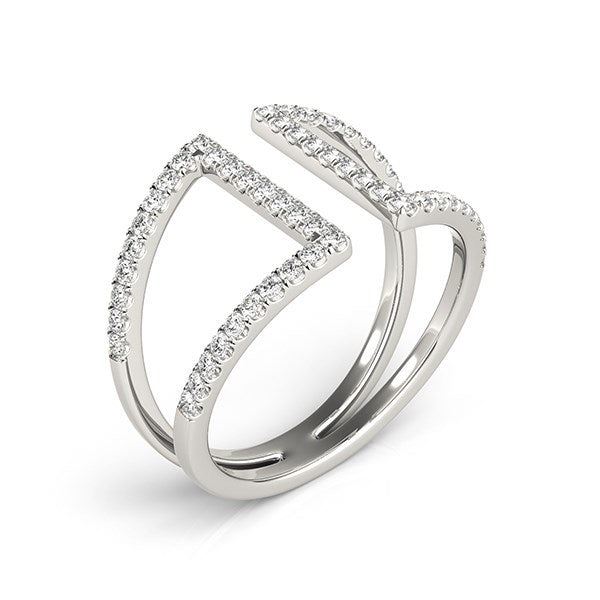Bids.com 14k White Gold Open Style Dual Band Ring with Diamonds (1/2 cttw) Rings