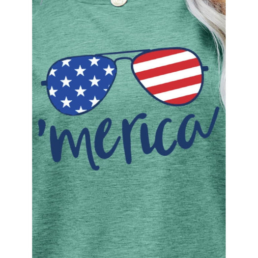 US Flag Glasses Graphic Tee