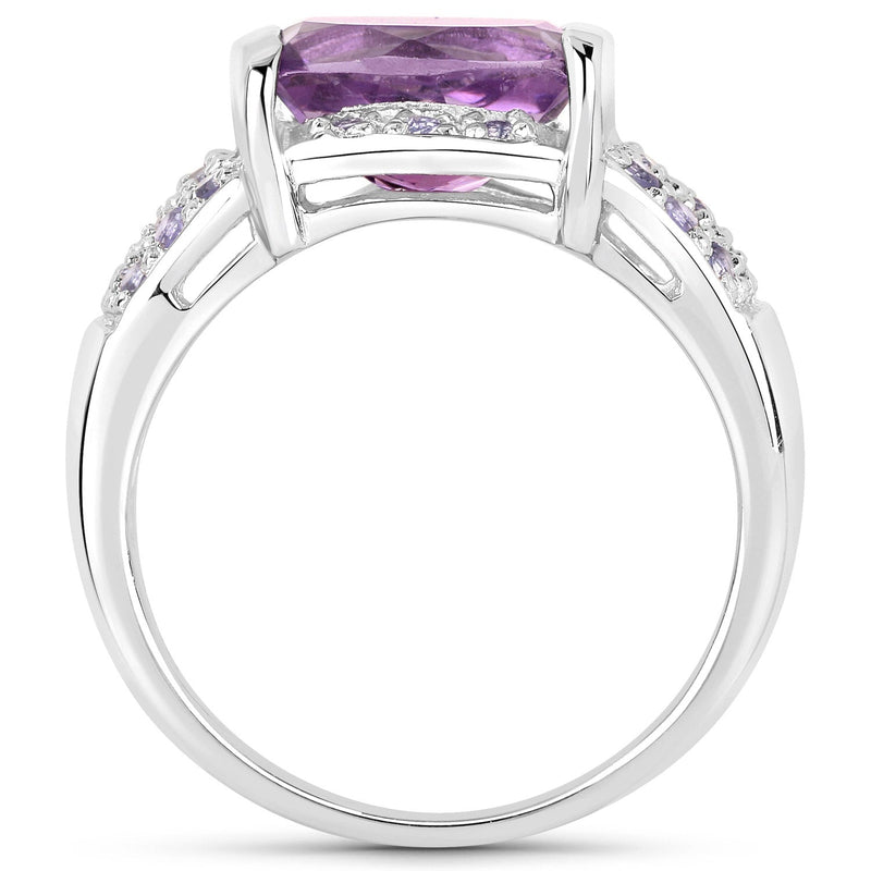 Bids.com 3.08 Carat Genuine Amethyst and Tanzanite .925 Sterling Silver Ring Rings