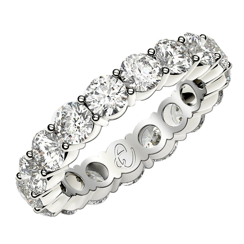 Bids.com Round Cut Lab Grown Diamond Eternity Ring in 14k White Gold (3 cttw FG/VS2) Rings