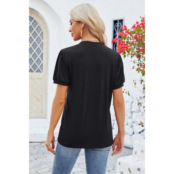 Notched Short Sleeve T-Shirt