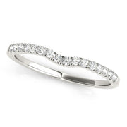 Bids.com 14k White Gold Curved Pave Setting Diamond Wedding Ring (1/8 cttw) Rings