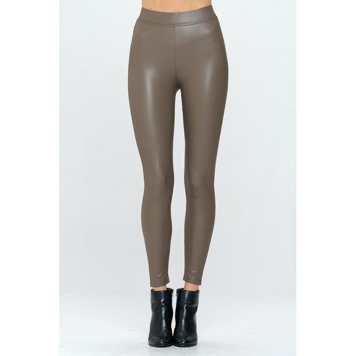 Plus Fleece Lined Skinny Pu Legging