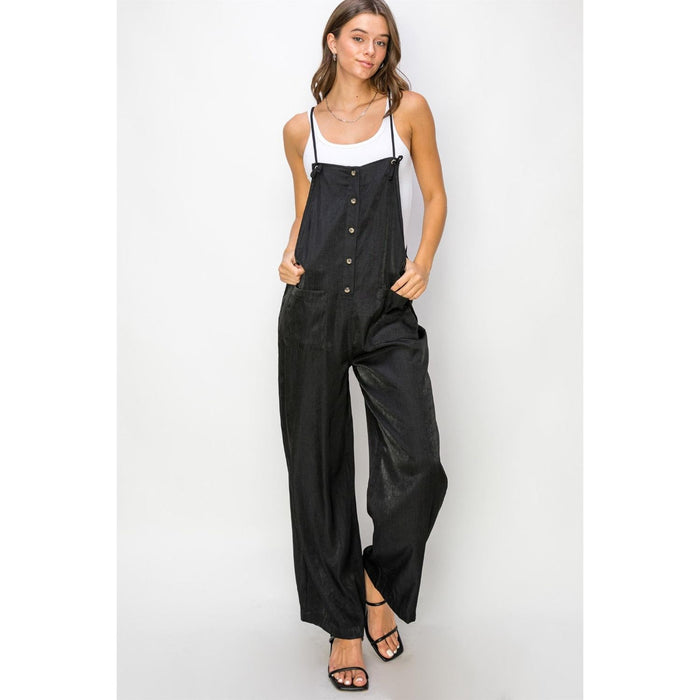 HYFVE Half Button Sleeveless Straight Jumpsuit