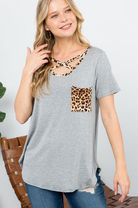 Animal Print Basic Top