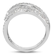 Bids.com 0.83 Carat Genuine White Diamond .925 Sterling Silver Ring Rings