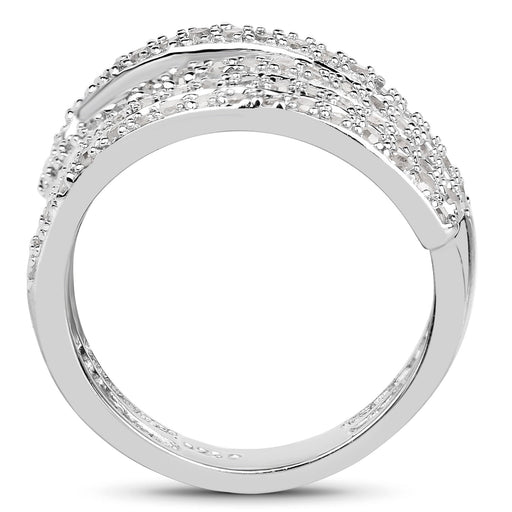 Bids.com 0.83 Carat Genuine White Diamond .925 Sterling Silver Ring Rings