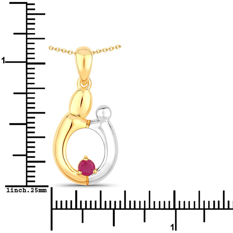 Bids.com 0.20 Carat Genuine Ruby .925 Sterling Silver Pendant Pendants