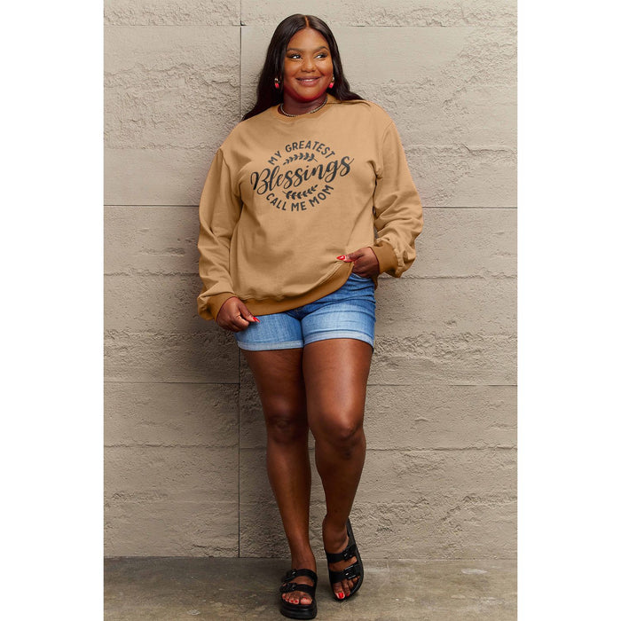 Simply Love MY GREATEST BLESSINGS CALL ME MOM Round Neck Sweatshirt