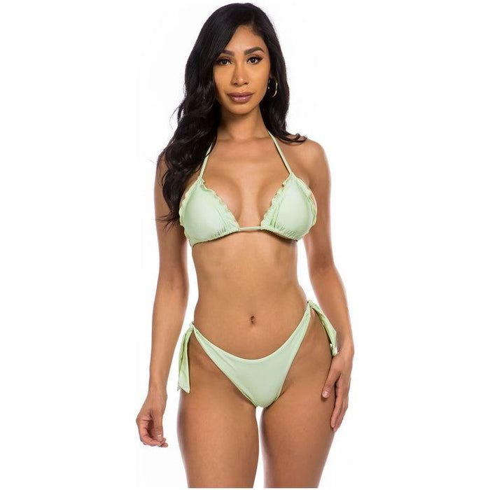 two-piece bikini halter top