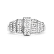 Bids.com 14K White Gold Plated 0.26 Carat Genuine White Diamond .925 Sterling Silver Ring Rings